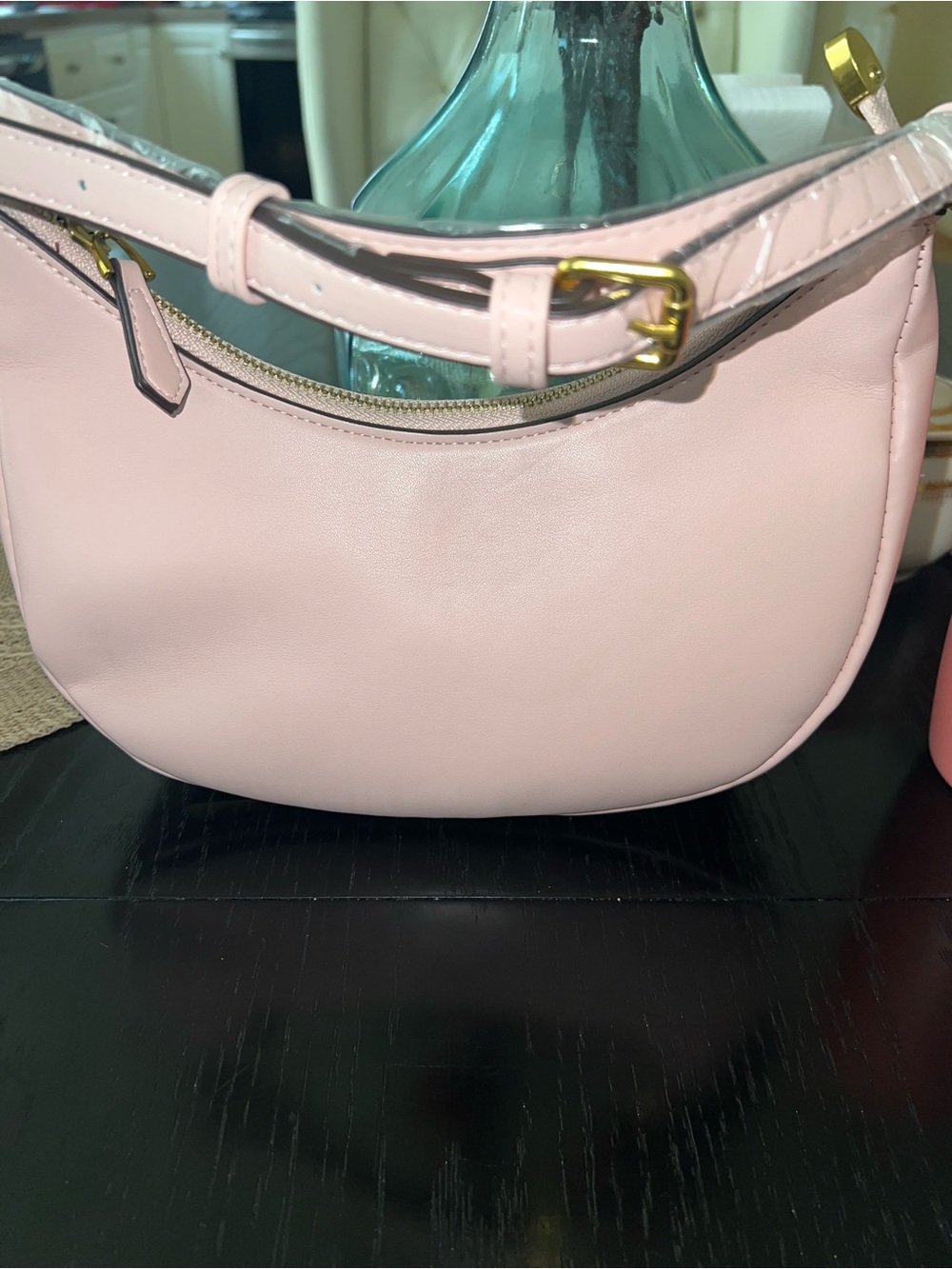 Chic Pink Crossbody Bag with Gold Hardware